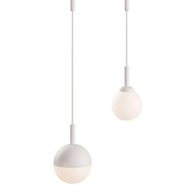 Lustre Pendente Blumenau Macadâmia Duplo G9 Bivolt Branco Fosco