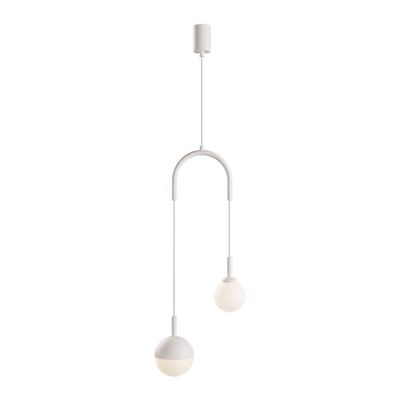Lustre Pendente Blumenau Macadâmia Duplo G9 Bivolt Branco Fosco