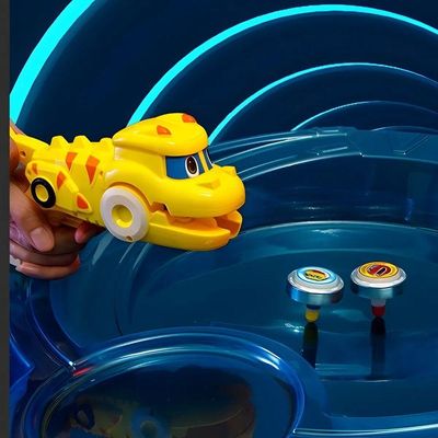 Brinquedo Beyblade + 2 Lançadores Dinossauro Amarelo