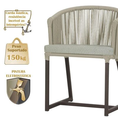 Mesa Com 6 Cadeiras Jantar Noronha Marrom E3 Trama Original Rami