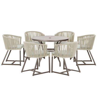 Mesa Com 6 Cadeiras Jantar Noronha Marrom E3 Trama Original Rami
