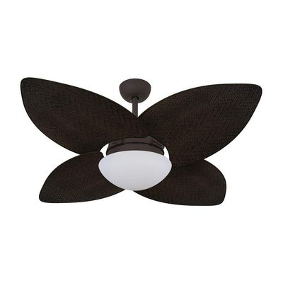 Ventilador De Teto Kovalski Marrom Texturizado 4 Pás Palmae Tabaco 110V