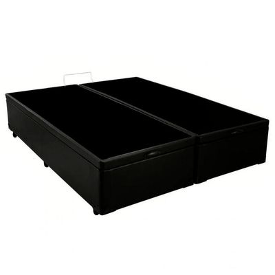 Cama Box Baú Casal Bipartido Sintético Sereneprime Preto 138x188x44