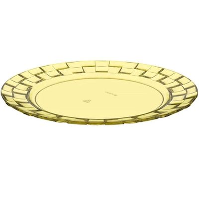 Conjunto 12 Pratos Médios Amarelo Crippa Bandeja para Servir Mesa Posta Porções Aperitivos
