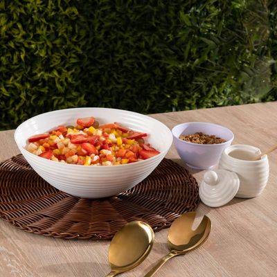 Bowl de Melamina 12x6,5cm Branco Basic Lyor Cumbuca Tigela para Fruta Sobremesa Cereais Ingredientes