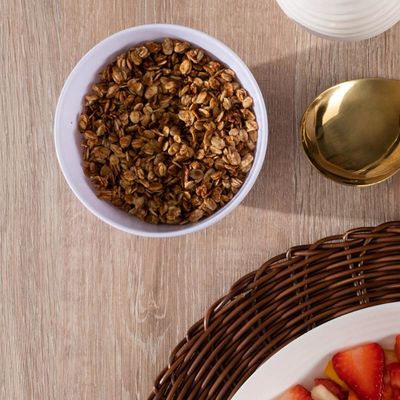 Bowl de Melamina 12x6,5cm Branco Basic Lyor Cumbuca Tigela para Fruta Sobremesa Cereais Ingredientes