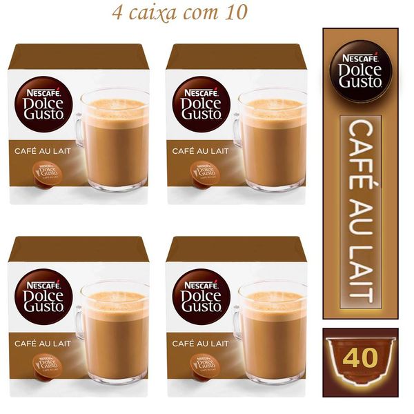 4 Cx Nescafé Café Capsula Au Lait Dolce Gusto Bebida Lactea