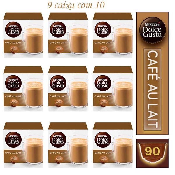 9 Cx Nescafé Café Capsula Au Lait Dolce Gusto Bebida Lactea