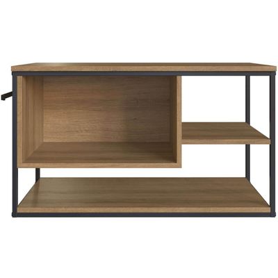Gabinete Suspenso para Banheiro 80cm Preto e Mel Estilo Industrial sem Cuba Placa e Ponto