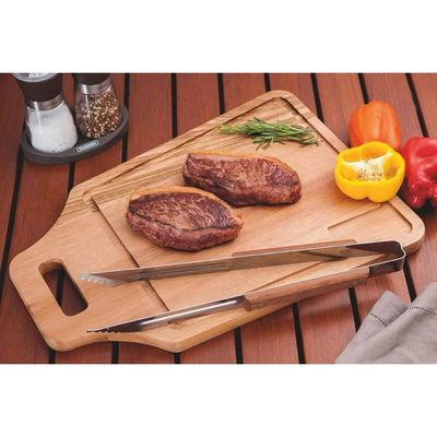 Pegador para Carne para Churrasco em Aço Inox com Cabo de Madeira Tramontina Inox
