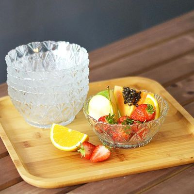 Jogo 12 Potes para Sobremesa Bowls Tigelas de Vidro 350ml King Lyor Transparente