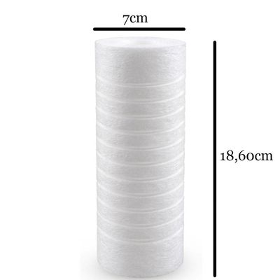 Kit 2 Refis Ranhurados de Reposição 7" Melt Blown para Filtro de Máquina de Lavar Maqlav Acquabios