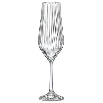 Conjunto de Taças para Champanhe Bohemia Tulipa Optic em Cristal 170ml - 6 Peças Transparente