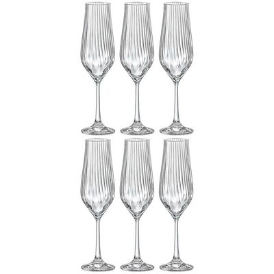 Conjunto de Taças para Champanhe Bohemia Tulipa Optic em Cristal 170ml - 6 Peças Transparente