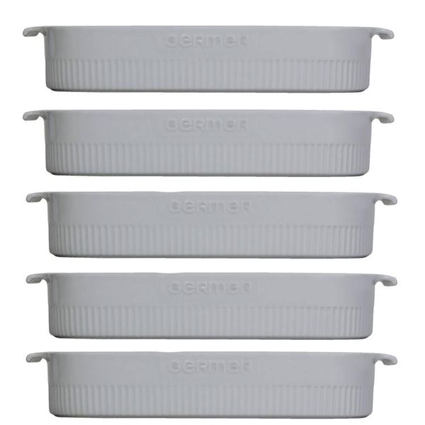 Conjunto de 5 Formas Travessas Refratárias Para Restaurante 36x24cm Germer Branca