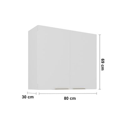 Armário Aéreo Duplo Itatiaia Renova com 2 Portas, 1 Prateleira e 80cm de largura - Branco Neve Branco