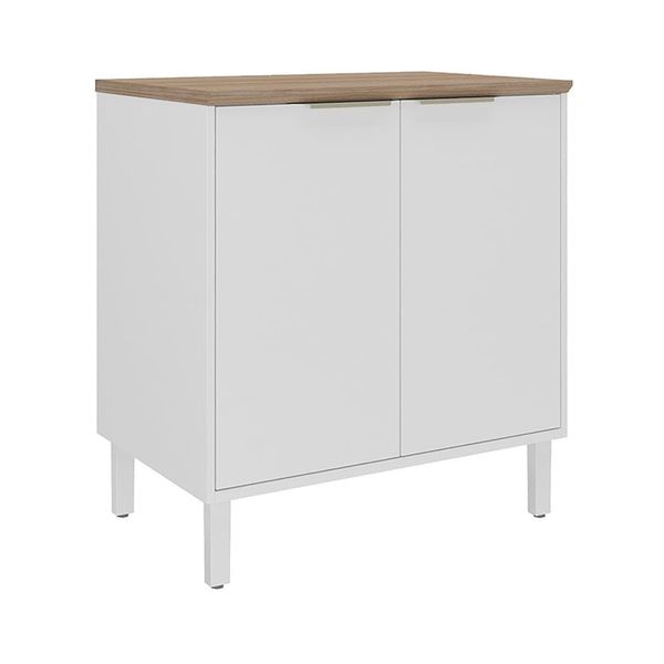 Balcão Duplo Itatiaia Renova com 2 Portas, 1 Prateleira e 80cm de largura  Branco Neve Branco Neve