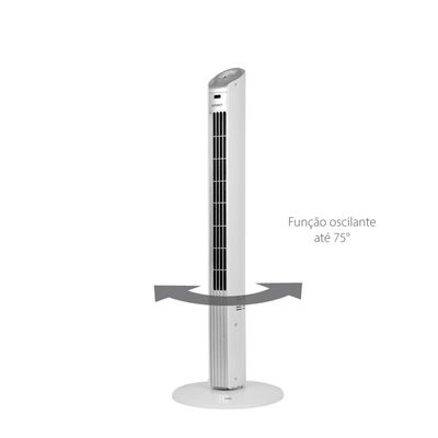 Ventilador de Torre 90cm Spirit Easy 40W de Potência e 3 Velocidades Branco com Prata / 110V