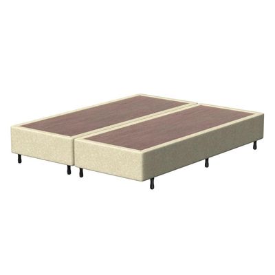 Cama Box Queen Size Probel Arezzo Revestido em Tecido Jacquard + Colchão com Pillow Euro e Molas Ensacadas Individualmente 26x188x158cm Branco com Bege