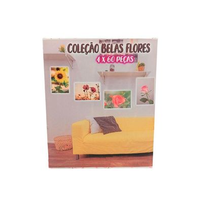 Combo 4 Quebra-cabeças Flores Divertido Para Idosos