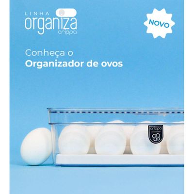 Organizador Porta 15 Ovos com Grade e Tampa Transparente Crippa Geladeira Cozinha