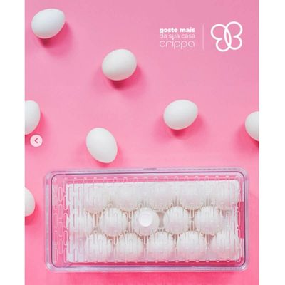 Organizador Porta 15 Ovos com Grade e Tampa Transparente Crippa Geladeira Cozinha