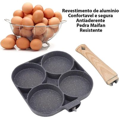 Panela Antiaderente Frigideira 4 Em 1 Panquecas Ovos Hambúrg