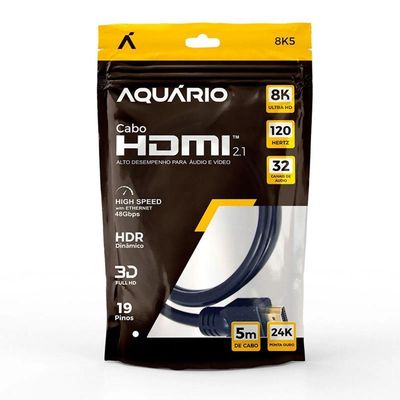 Cabo Hdmi Aquario 8k5 8k Macho X Macho 2.1 5m