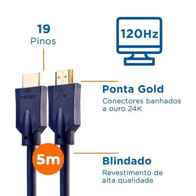 Cabo Hdmi Aquario 8k5 8k Macho X Macho 2.1 5m
