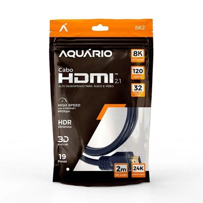 Cabo Hdmi Aquario 8k2 8k Macho X Macho 2.1 2m