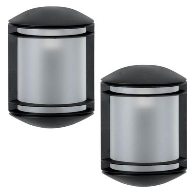 Kit 2 Arandelas Elegance Preto Bivolt Luminária de Parede Lâmpada E27 Dital