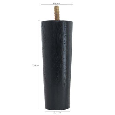 Kit 12 Pés Para Cama Box Baú Solteiro Casal Pé Para Moveis 13cm Preto