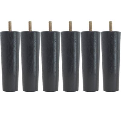 Kit 6 Pés Para Cama Box Solteiro Pé Para Moveis 13cm Preto