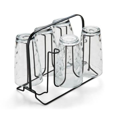 Suporte e Escorredor para 6 Copos Piatina Black Arthi