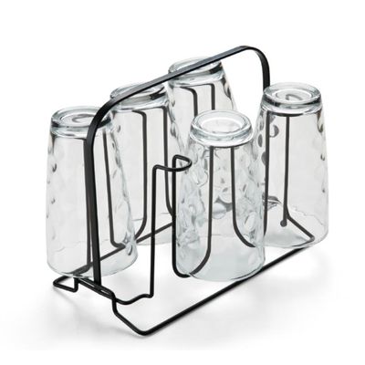 Suporte e Escorredor para 6 Copos Piatina Black Arthi