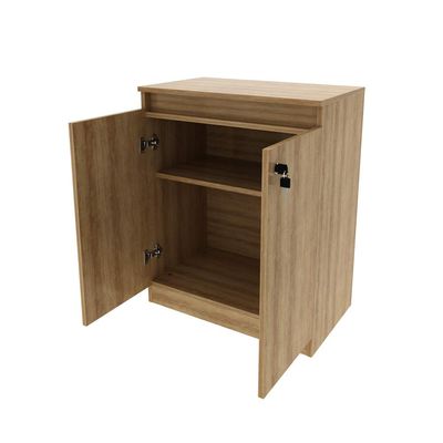 Balcão para Escritório com 2 Portas e Chave ME4149 Amêndoa Tecnomobili