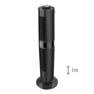 Ventilador de Torre 100cm Spirit 360º com Display LED Touch Screen, Controle Remoto, Funções Especiais e Controle Inteligente de Velocidade Preto / 110V