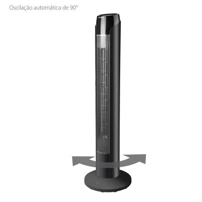 Ventilador de Torre 90cm Spirit SKY com 3 Velocidades, Controle Remoto e Timer de até 7h30 Preto / 220V