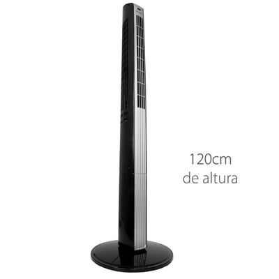 Ventilador de Torre Spirit TS1200 com 3 Velocidades, Função Oscilante e Controle Remoto Preto / 220V