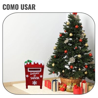 Enfeite Caixa De Correio Papai Noel 3d Com Lampadas Led