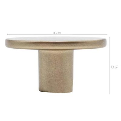 Kit 24 Puxadores Dourados Ponto Para Móveis 3,5x1,8cm Metal Marcenaria Torralba Fosco
