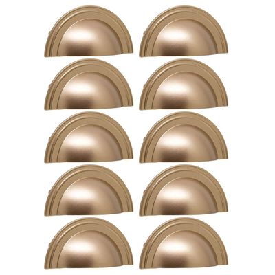 Conjunto 10 Puxadores 1753 Grenade Concha Dourado para Móveis Armários e Gavetas