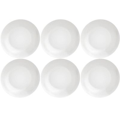 6 Pratos Fundos de Risoto Porcelana Branca 21cm Tramontina Leonora