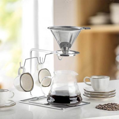 Suporte para Xícaras de Chá e Café com Suporte Coador Mocha Schmitt Organizador Bancada