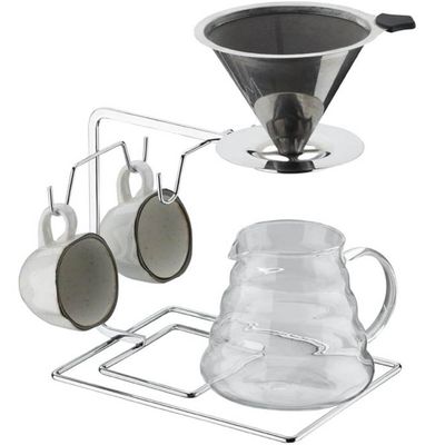 Suporte para Xícaras de Chá e Café com Suporte Coador Mocha Schmitt Organizador Bancada