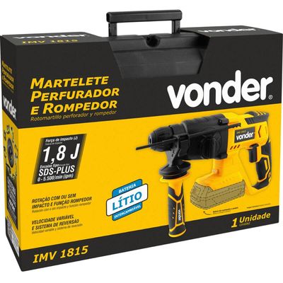 Martelete Perfurador e Rompedor IMV 1815 Vonder 180V SDS Plus com Reversão