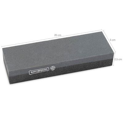 Pedra de Afiar Faca Amolar Lâmina Dupla Face Grão 120/240 Retangular 20x5cm Mundial
