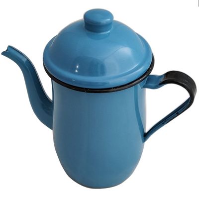 Bule De Café E Chá Em Aço Esmaltado 1,25 Litros Tradicional Azul