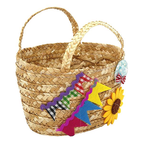 Cesta Palha Junina 12x20cm Playfun - Item sortido