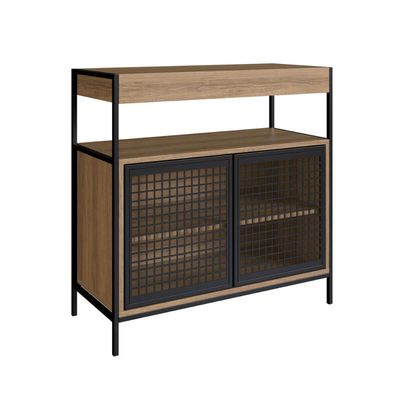 Gabinete de Banheiro 80cm  com 2 Portas P1038 Preto/Mel sem Cuba